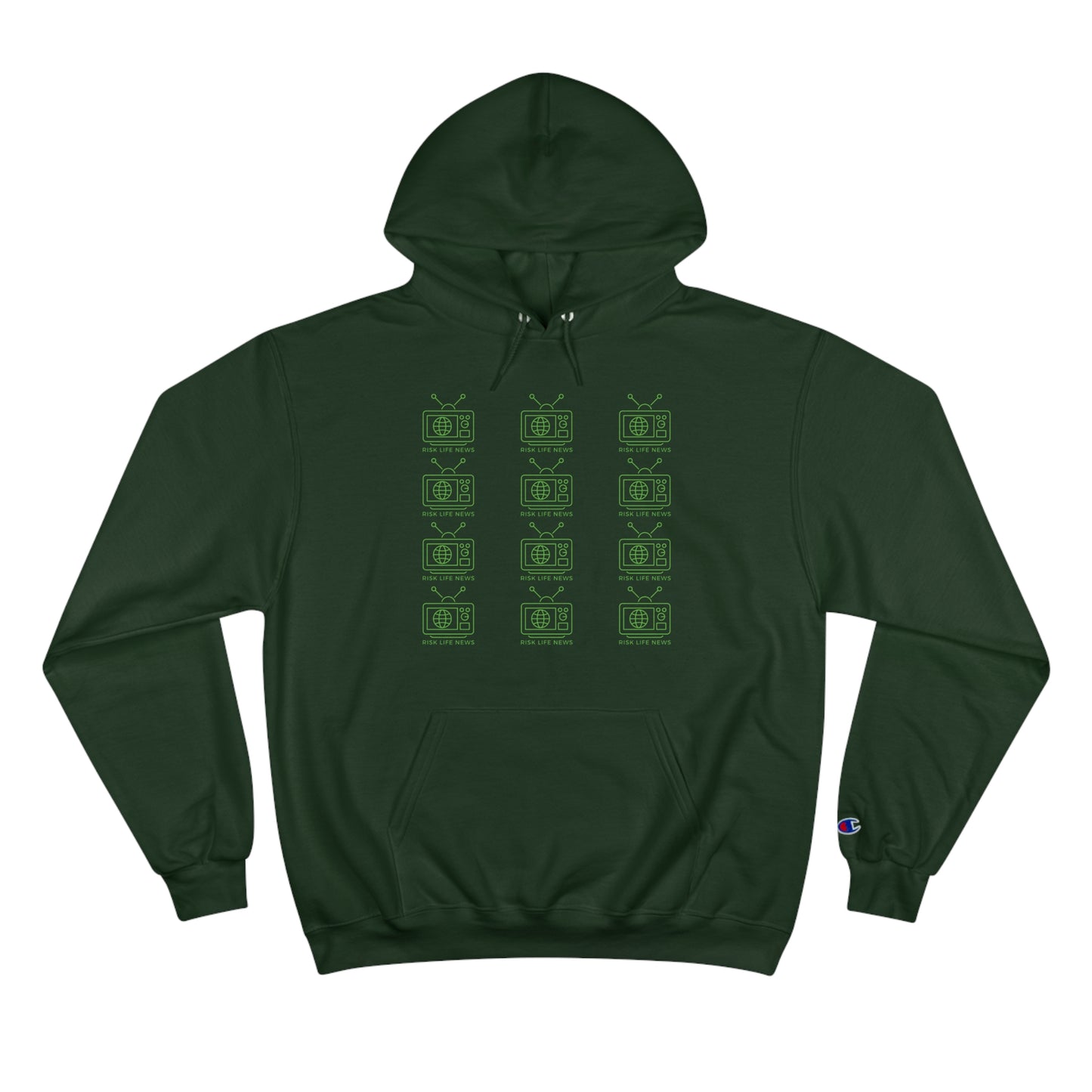 Risk Life News Pattern Champion Hoodie