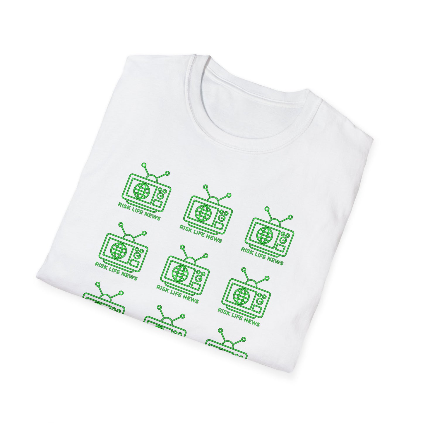 Risk Life News Pattern Logo T-Shirt