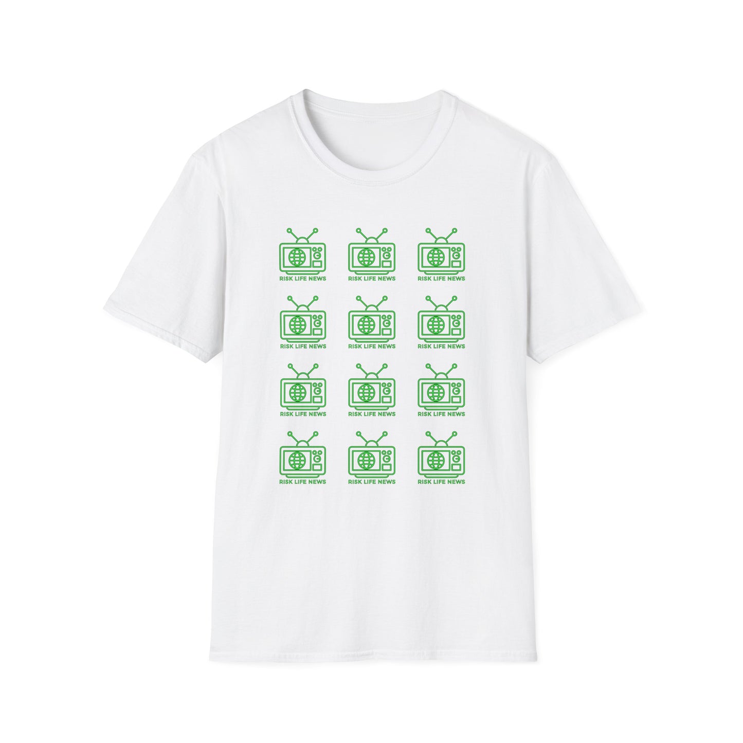Risk Life News Pattern Logo T-Shirt