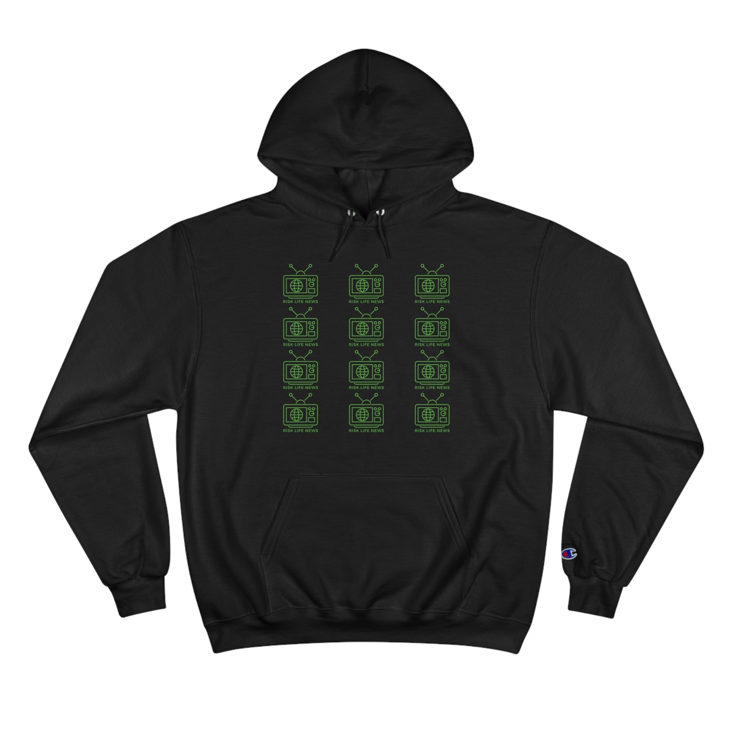 Risk Life News Pattern Champion Hoodie