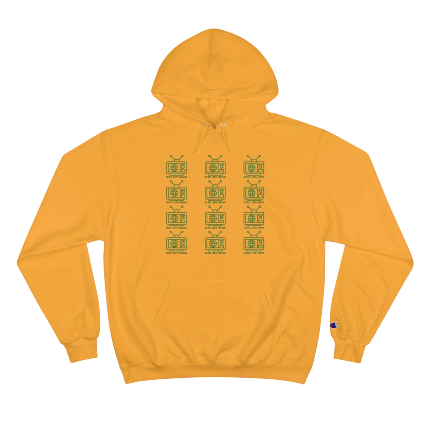 Risk Life News Pattern Champion Hoodie